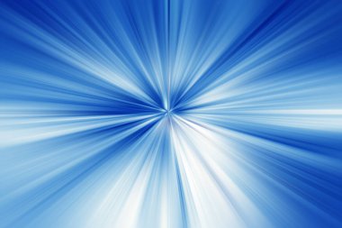 Mavi ve beyaz tonlarda soyut radyal yakınlaştırma bulanık yüzeyi. Radyal, yayıcı, yakınsayan çizgilerle soyut mavi arkaplan.     