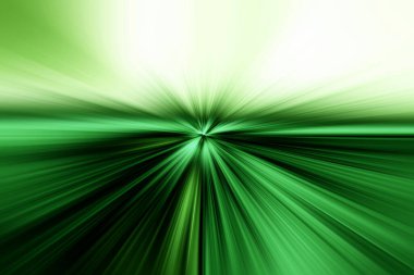 Radyal bulanıklığın soyut yüzeyi yeşil ve beyaz tonlarda yakınlaşır. Radyal, ayrışan, yakınsayan çizgilerle parlak renkli arkaplan.