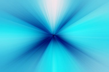 Soyut açık mavi, beyaz yakınlaştırma efekti arka planı. Dijital olarak oluşturulmuş görüntü. Açık mavi, beyaz ışık huzmeleri. Renkli radyal bulanıklık, hızlı hız yakınlaştırma hareketi, güneş patlaması veya yıldız patlaması.