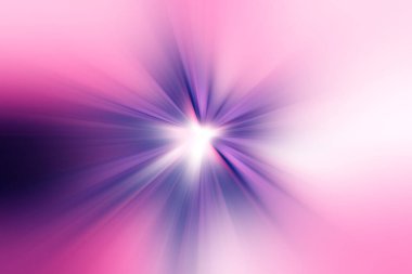 Radyal bulanıklığın soyut yüzeyi mavi, pembe ve beyaz tonlarda yakınlaşır. Radyal, ayrışan, yakınsayan çizgilerle parlak renkli arkaplan.