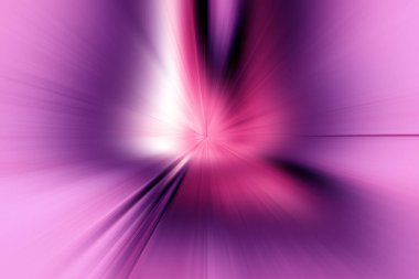 Radyal bulanıklığın soyut yüzeyi leylak, pembe ve beyaz tonlarda yakınlaşır. Radyal, ayrışan, yakınsayan çizgilerle parlak renkli arkaplan.