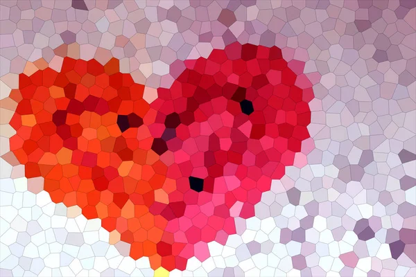 Мозаичный Декоративный Орнамент Сердцами Оранжевом Розовом Цветах Мозаичное Двухцветное Сердце — стоковое фото