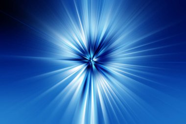 Mavi ve beyaz tonlarda soyut radyal yakınlaştırma bulanık yüzeyi. Parlak mavi arkaplan radyal, yayılan, yakınsayan çizgiler.