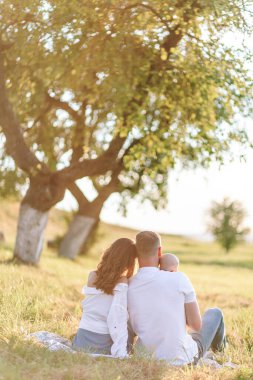 Mutlu aile zamanı çimenlerde