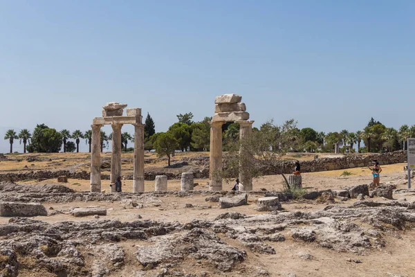 Turcja Denizli 2021 Starożytne Rzymskie Miasto Hierapolis Turcji Ruiny Starożytnego — Zdjęcie stockowe