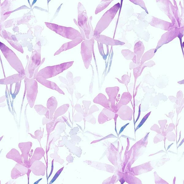 Aquarell Blumen und Kräuter — Stockfoto