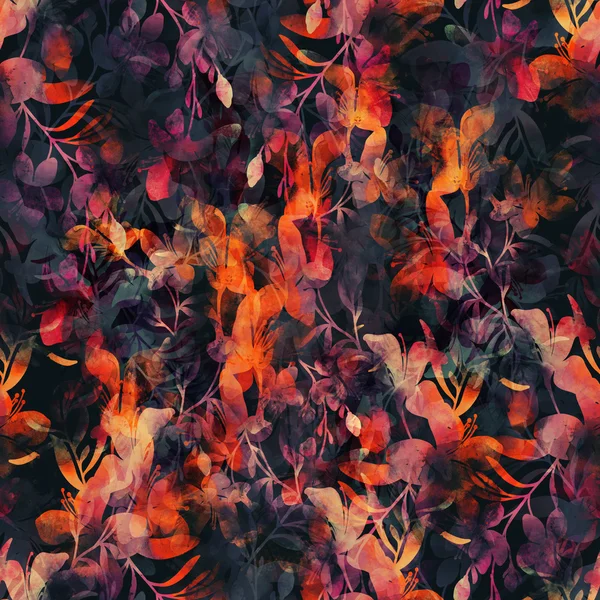 Textura aquarela - impressões de flores — Fotografia de Stock