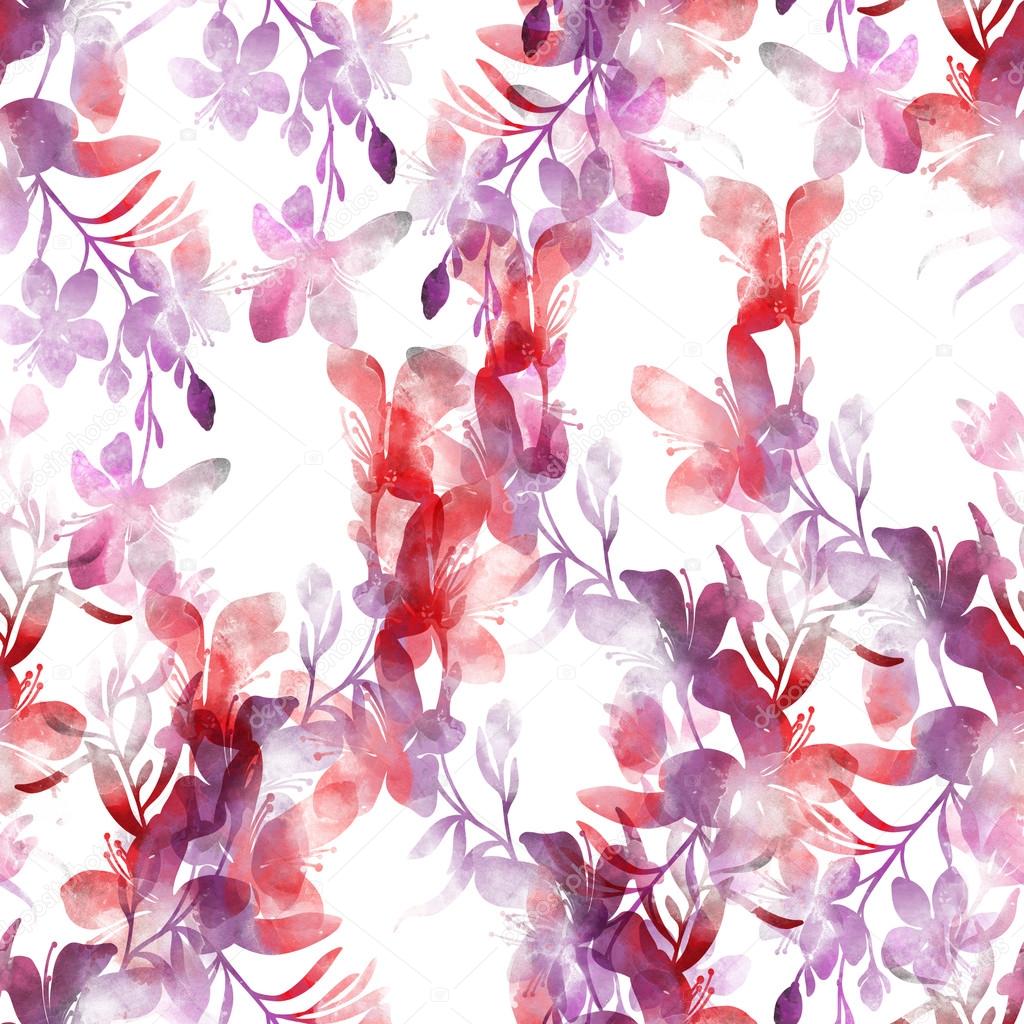 watercolor texture - imprints of flowers
