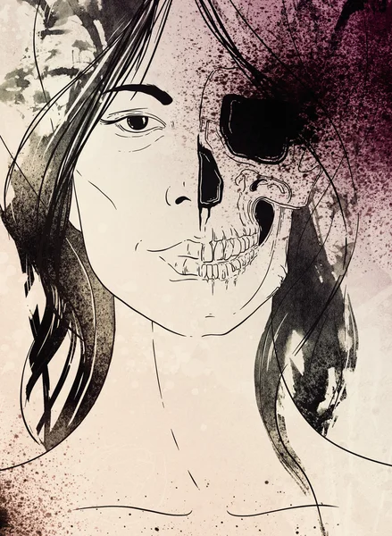 幻想的なデジタル アート少女死 — ストック写真