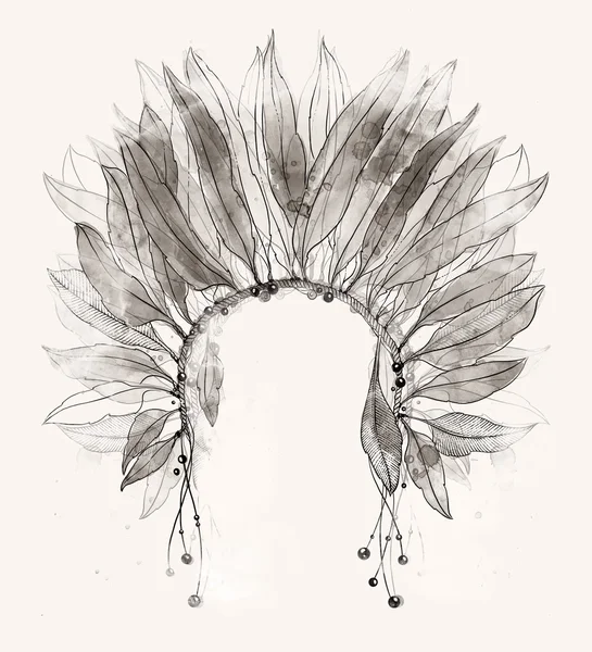 羽を持つインドの頭飾り — ストック写真