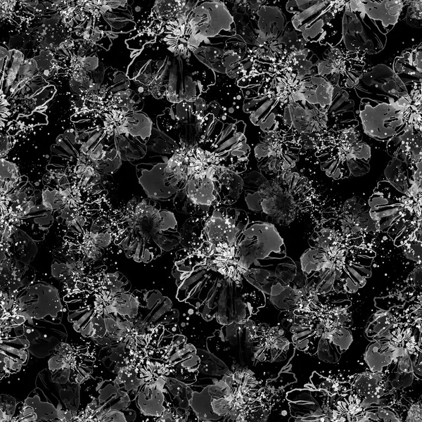 Aquarell Blumen - nahtloses Muster — Stockfoto