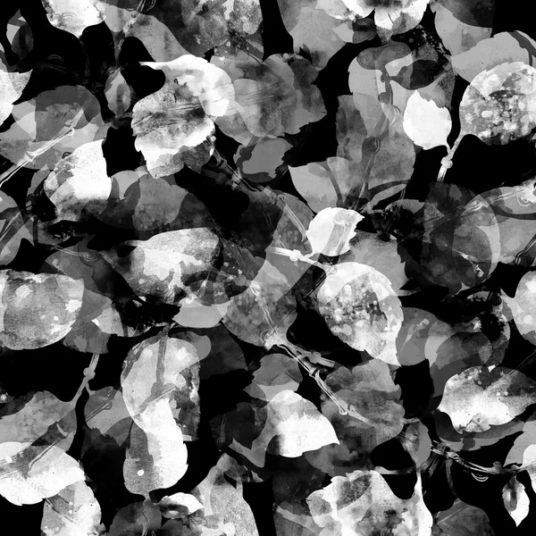 Aquarel afdruk van bladeren silhouet — Stockfoto