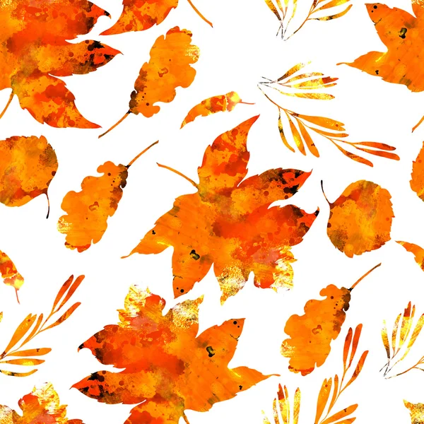 Watercolour autumn leaves — Stockfoto