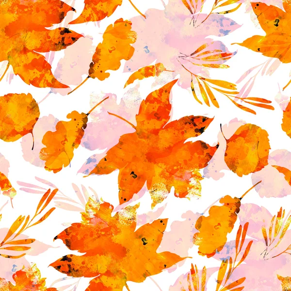 Watercolour autumn leaves — Stockfoto