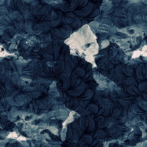 Абстрактные волны и акварельная текстура — стоковое фото