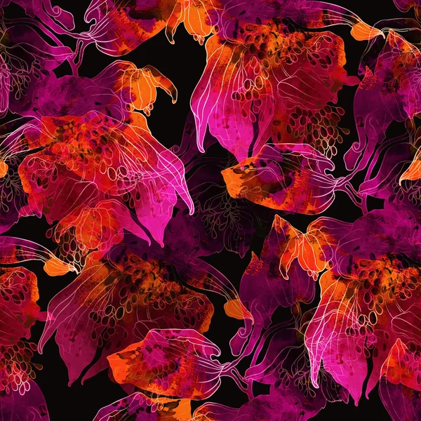 Abdrücke exotischer Blumen — Stockfoto