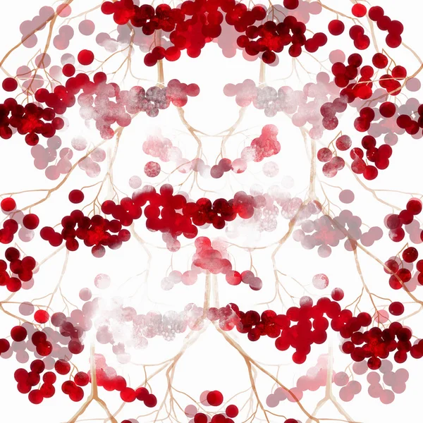 Rowan branches - seamless pattern — Stock Photo, Image
