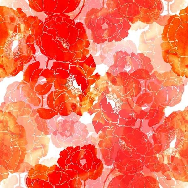 水彩感光树脂的罂粟花 — 图库照片