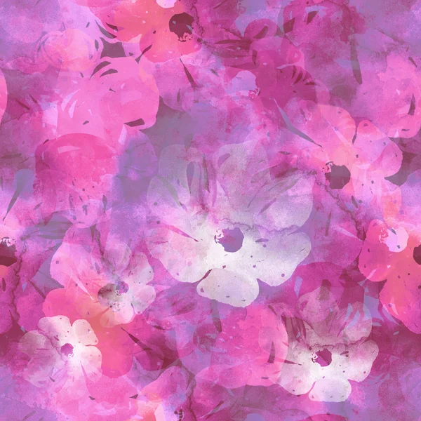 Imprint flowers - seamless pattern — Stock Photo, Image