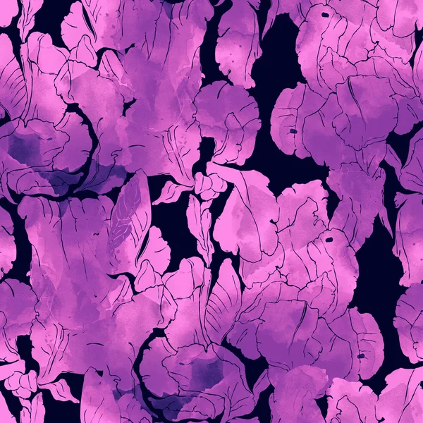 Irises. seamless pattern — Stock fotografie