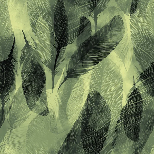 Feathers boho. seamless pattern — Stock Photo, Image