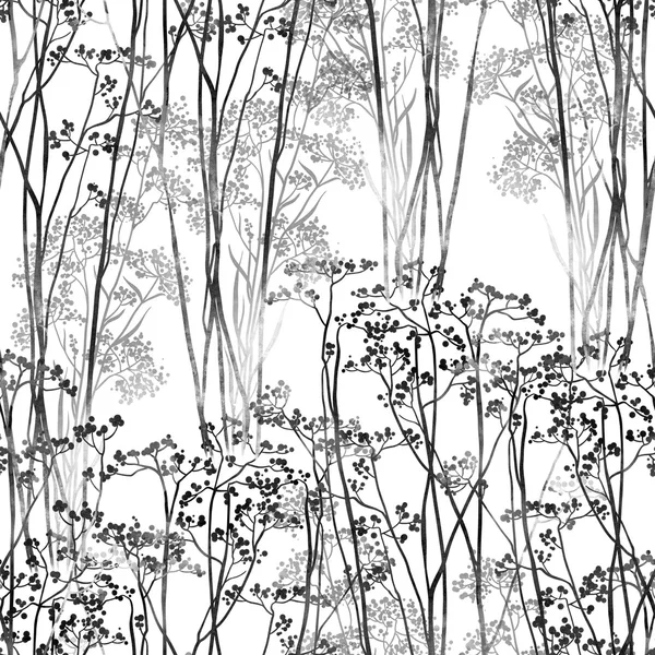 Desenho digital e textura aquarela de árvores — Fotografia de Stock