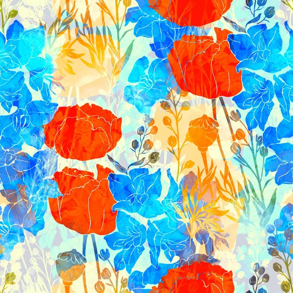 Bukett med Poppies-sömlösa mönster — Stockfoto
