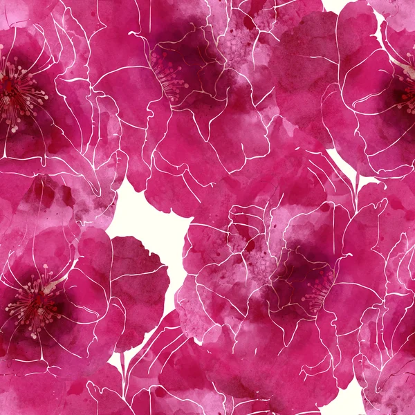 印记野生玫瑰 - 无缝模式 — 图库照片