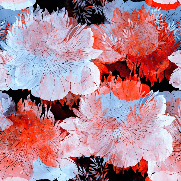 Improntas colección de flores. patrón sin costura — Foto de Stock