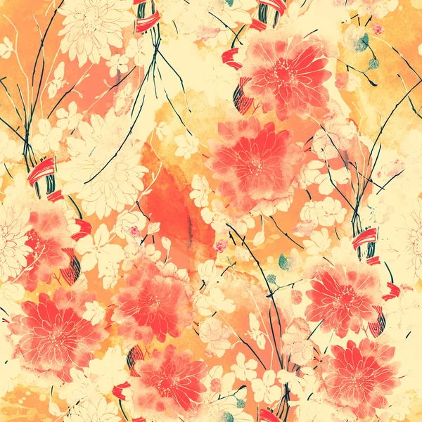 Afdrukken Sakura en chrysant — Stockfoto