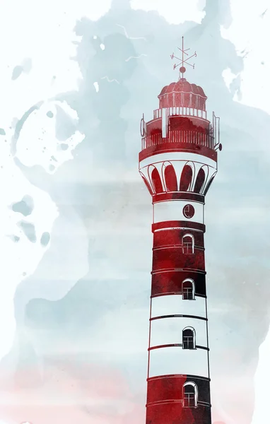 灯台水彩画 — ストック写真