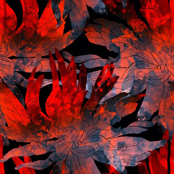 Sömlös vild krysantemum mönster — Stockfoto