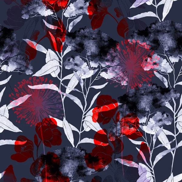 Wildflowers seamless background — Zdjęcie stockowe