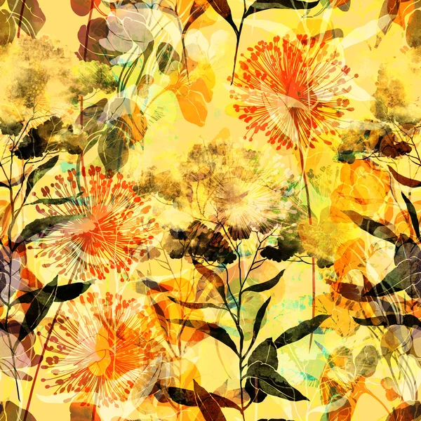 Wildflowers seamless background — Stockfoto