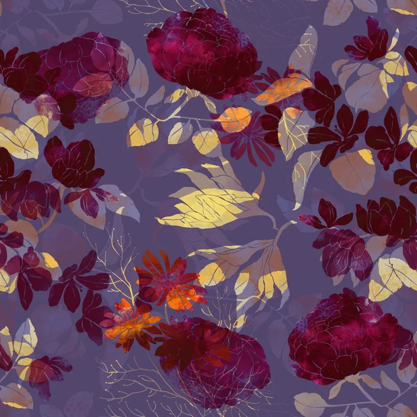 Naadloos patroon met bloemen — Stockfoto