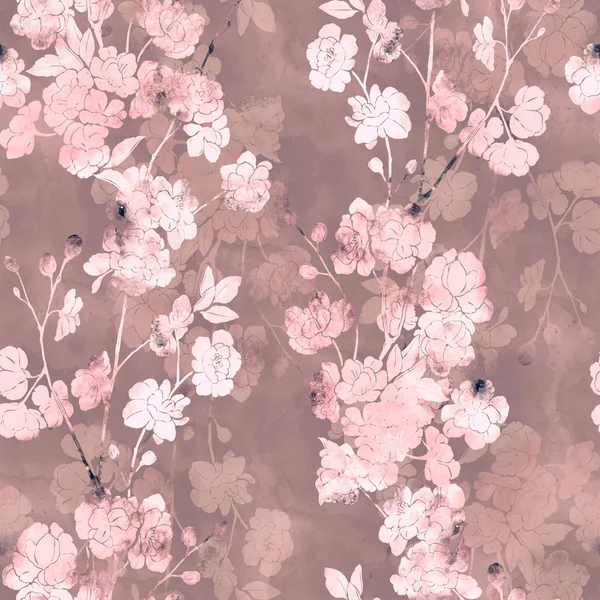 Japanese sakura blossom seamless pattern — Stock Photo, Image