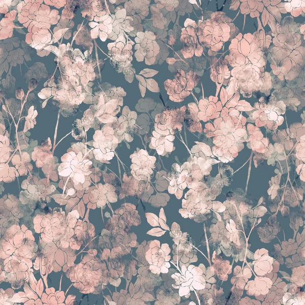 Japanische Sakura-Blüten nahtloses Muster — Stockfoto