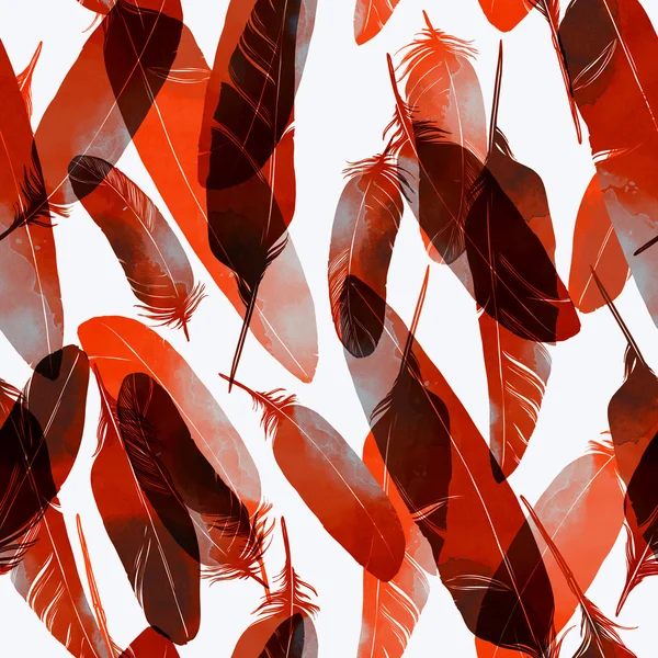 Bird feathers seamless pattern — Stock Photo, Image