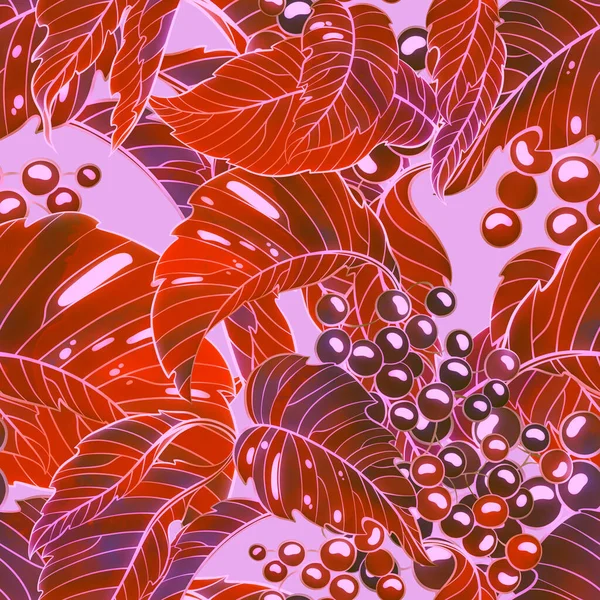 포도송이와 잎자루는 솔기없는 무늬가 디지털 라인은 물보라를 이용하여 그림을 그리고 — 스톡 사진