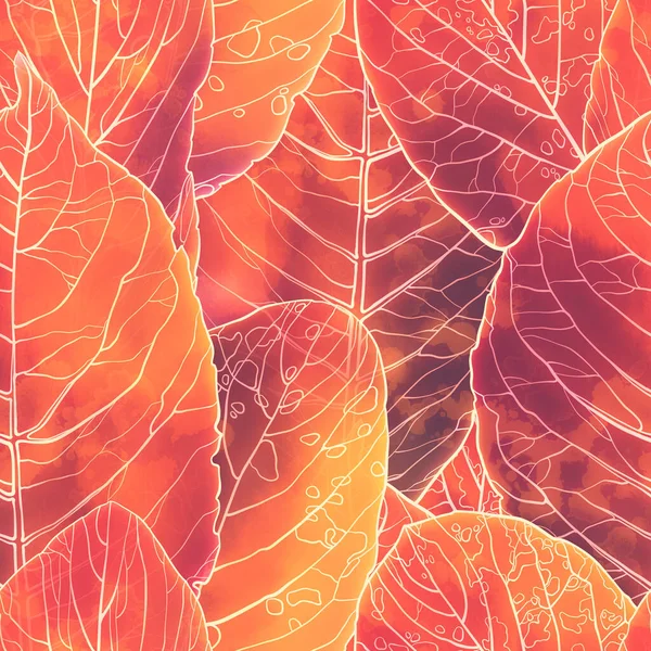 Imprints Abstract Fantastic Tender Leaves Veins Mix Repeat Seamless Pattern — Stock Photo, Image