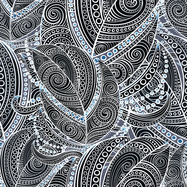 Boho Magic Ornamental Feathers Seamless Pattern Digital Lines Hand Drawn — Stock Photo, Image
