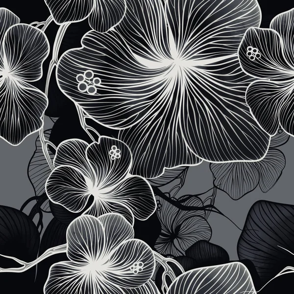 Abstract Ornate Tender Flowers Mix Repeat Seamless Pattern Digital Hand — 图库照片