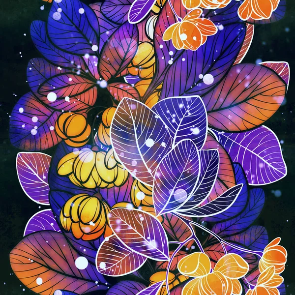 Virágzó Borbolyavirág Zökkenőmentes Mintákat Hagy Digitális Kézzel Rajzolt Kép Akvarell — Stock Fotó