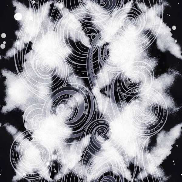 染料水彩汚れ スプラッシュシームレスなパターン 水彩感のあるデジタル手描きの絵 混合メディアアートワーク エンドレスモチーフ — ストック写真