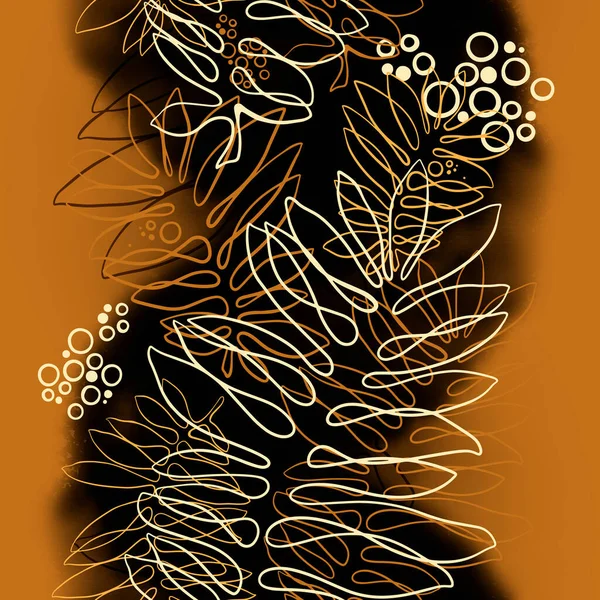 Μια Γραμμή Τροπικά Φύλλα Μινιμαλιστική Αδιάλειπτη Μοτίβο Ψηφιακές Γραμμές Ζωγραφισμένες — Φωτογραφία Αρχείου