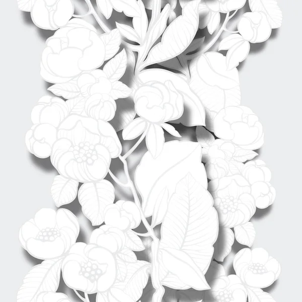 Paper Flowers Leaves Illusion Modern Floral Seamless Pattern Digital Mixed — Stock Photo, Image