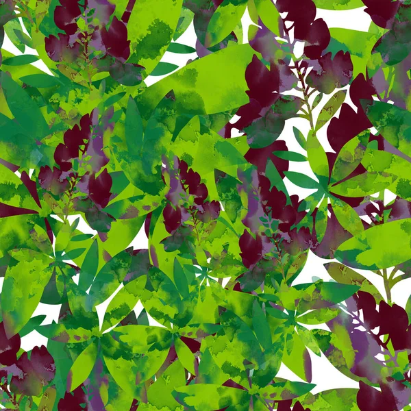 Современный Цветочный Бесшовный Узор Цветами Листьями Цифровые Линии Нарисованные Вручную — стоковое фото