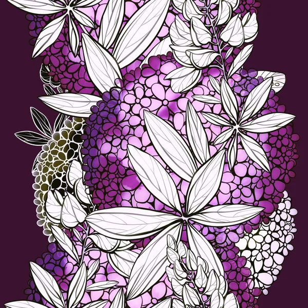 Moderne Bloemen Zeer Gedetailleerde Naadloze Patroon Met Bloemen Bladeren Digitale — Stockfoto