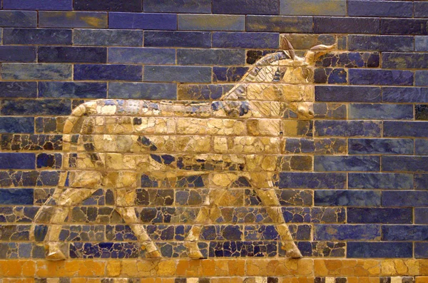 Babylonische stadsmuur, Pergamon-museum in Berlijn Rechtenvrije Stockfoto's