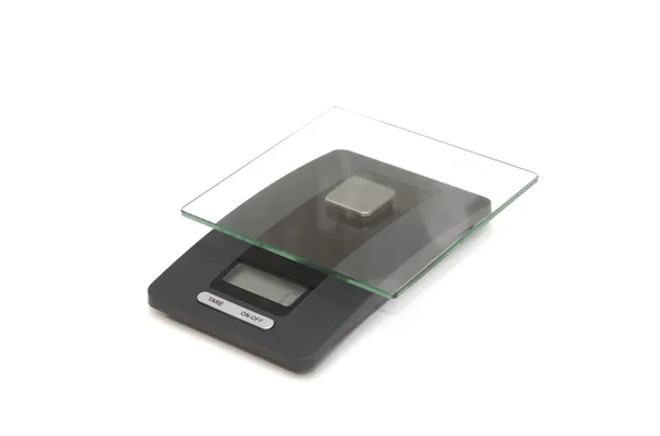 Electronic kitchen scales on a white background — Stock Photo, Image